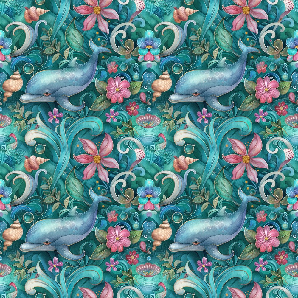 The Dolphin Bay Pattern #4 Fabric