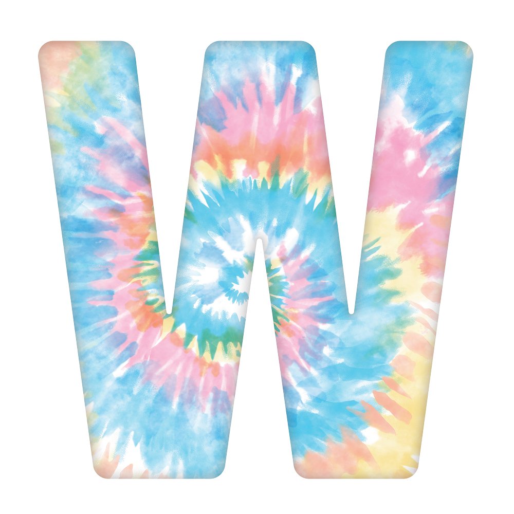 Tie-Dye Letter W Fabric Panel