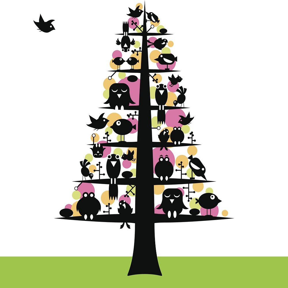 Tree Of Birds Fabric Panel - Multi