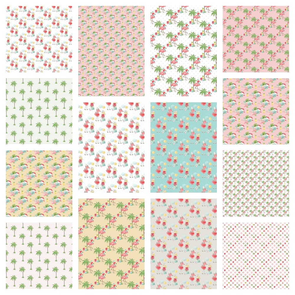 Tropical Christmas Fabric Collection - 1 Yard Bundle