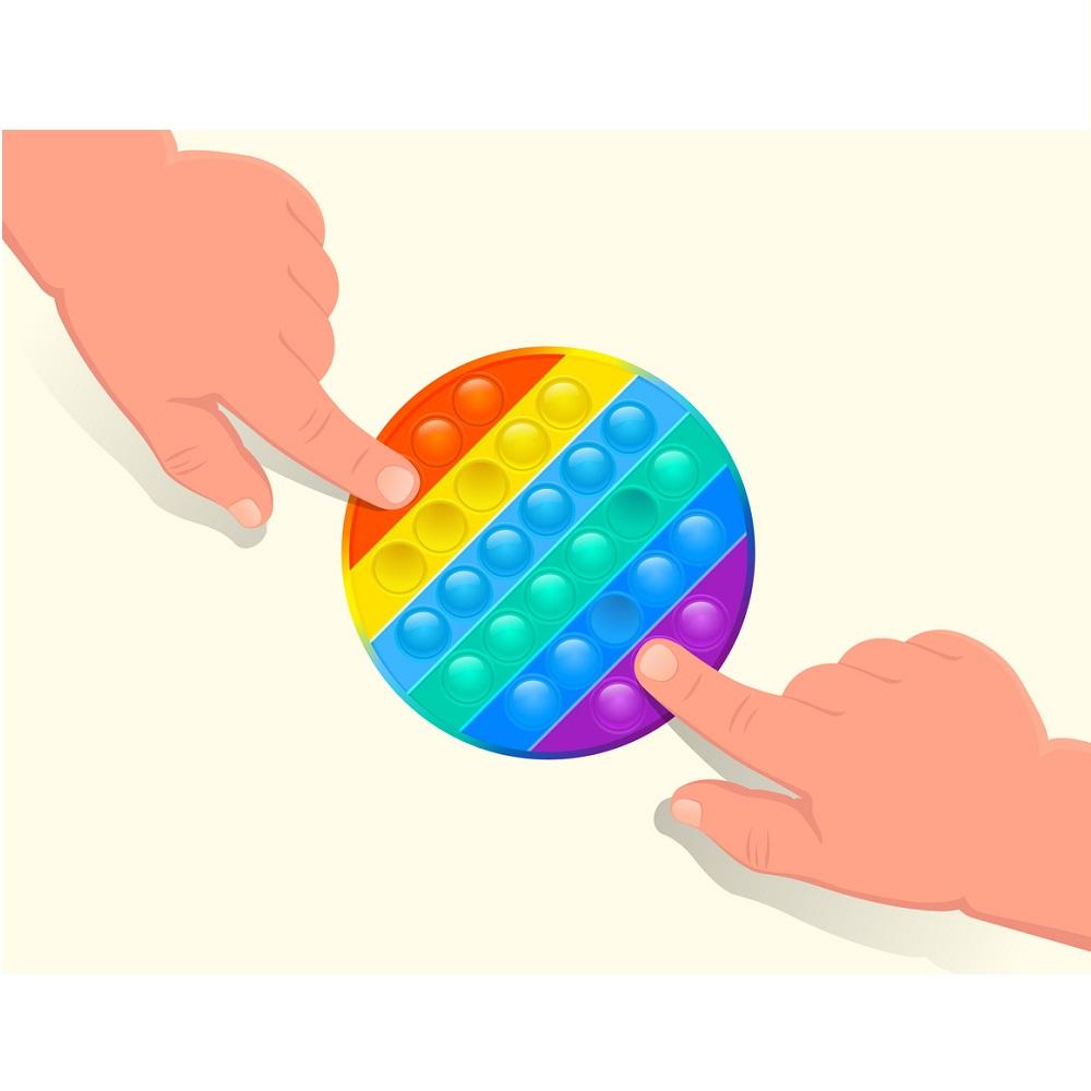 Two Hands Bursting Bubbles Fabric Panel