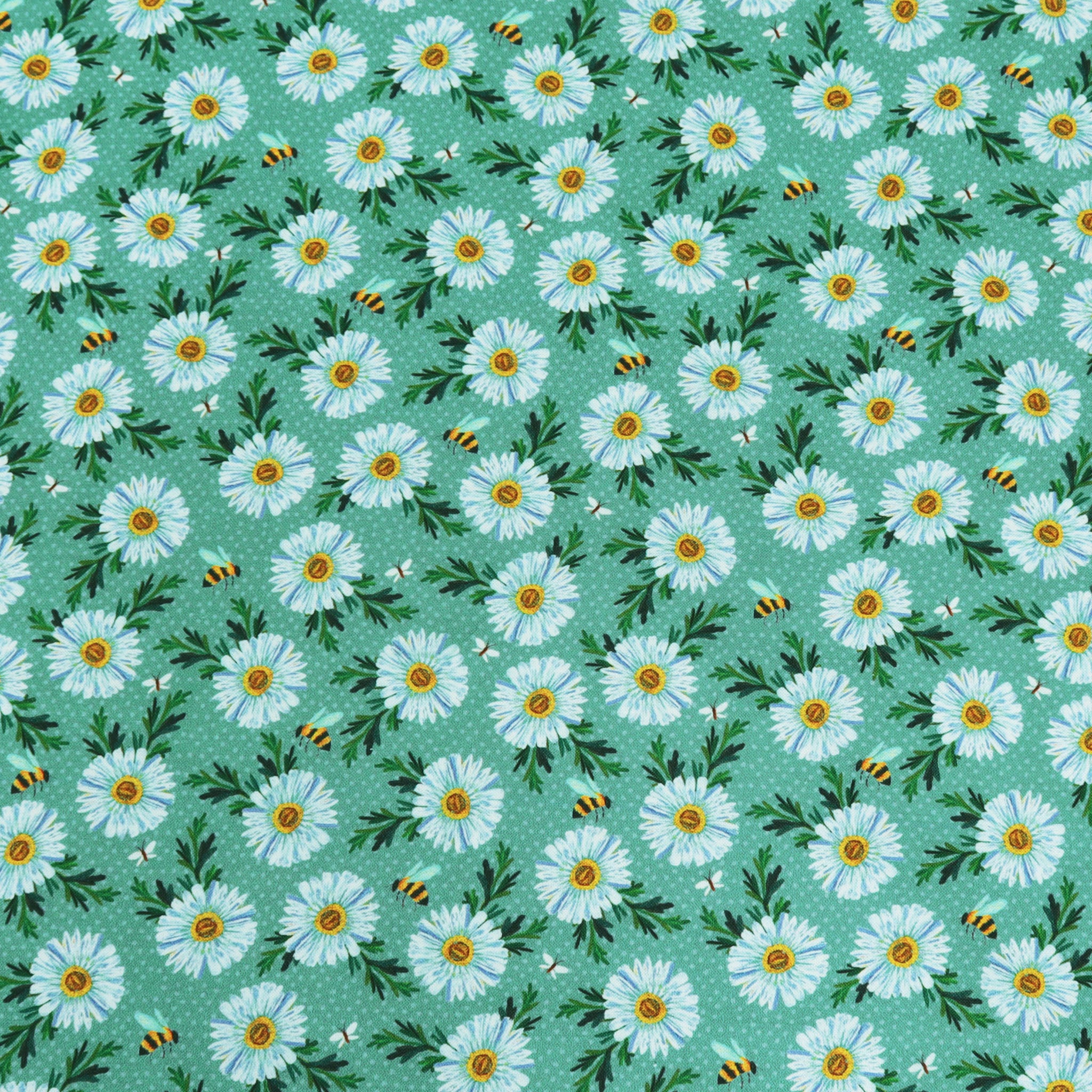 A Wildflower Heart Fabric Collection - Daisy Scatter Prairie Sky