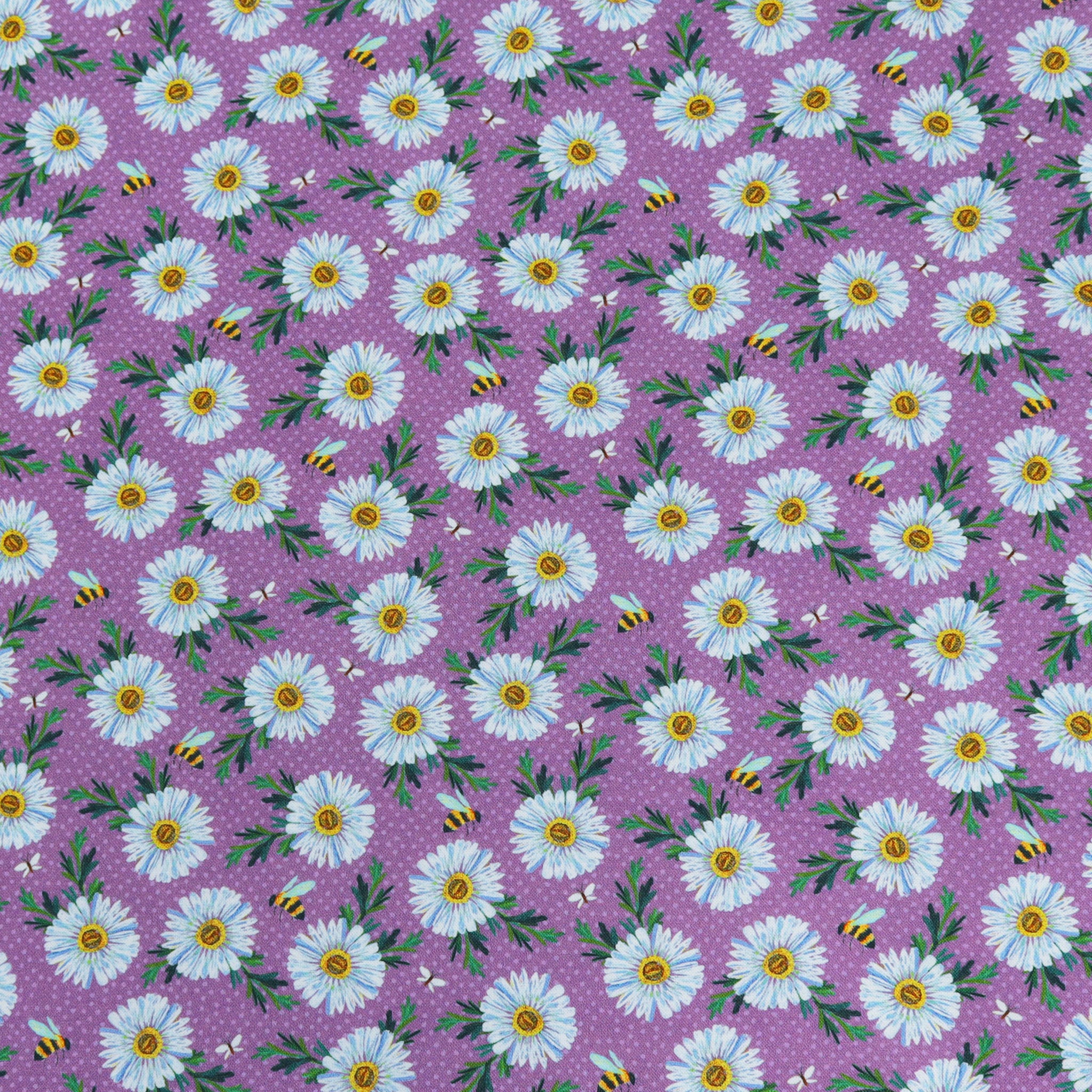 A Wildflower Heart Fabric Collection - Daisy Scatter Purple