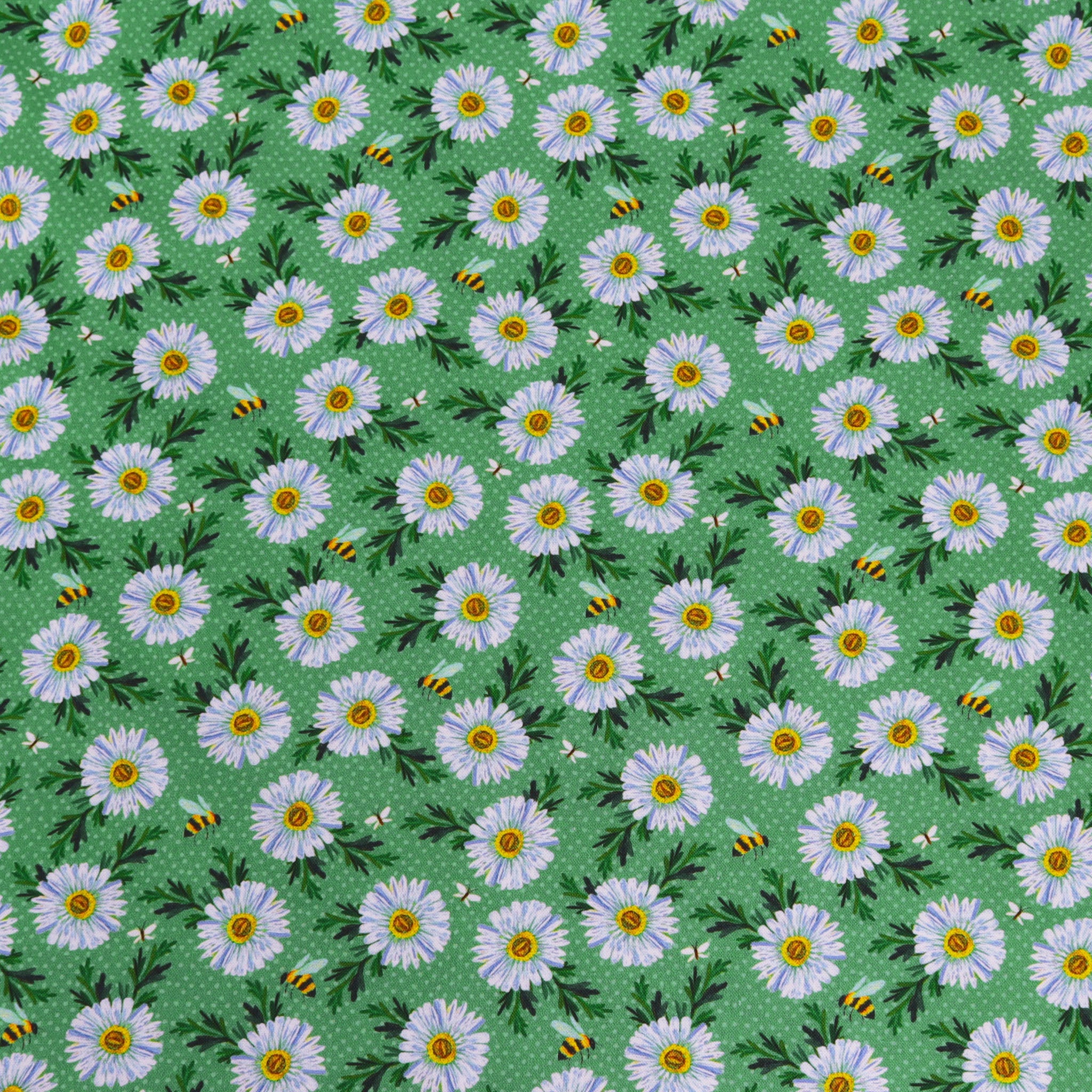 A Wildflower Heart Fabric Collection - Daisy Scatter Teal