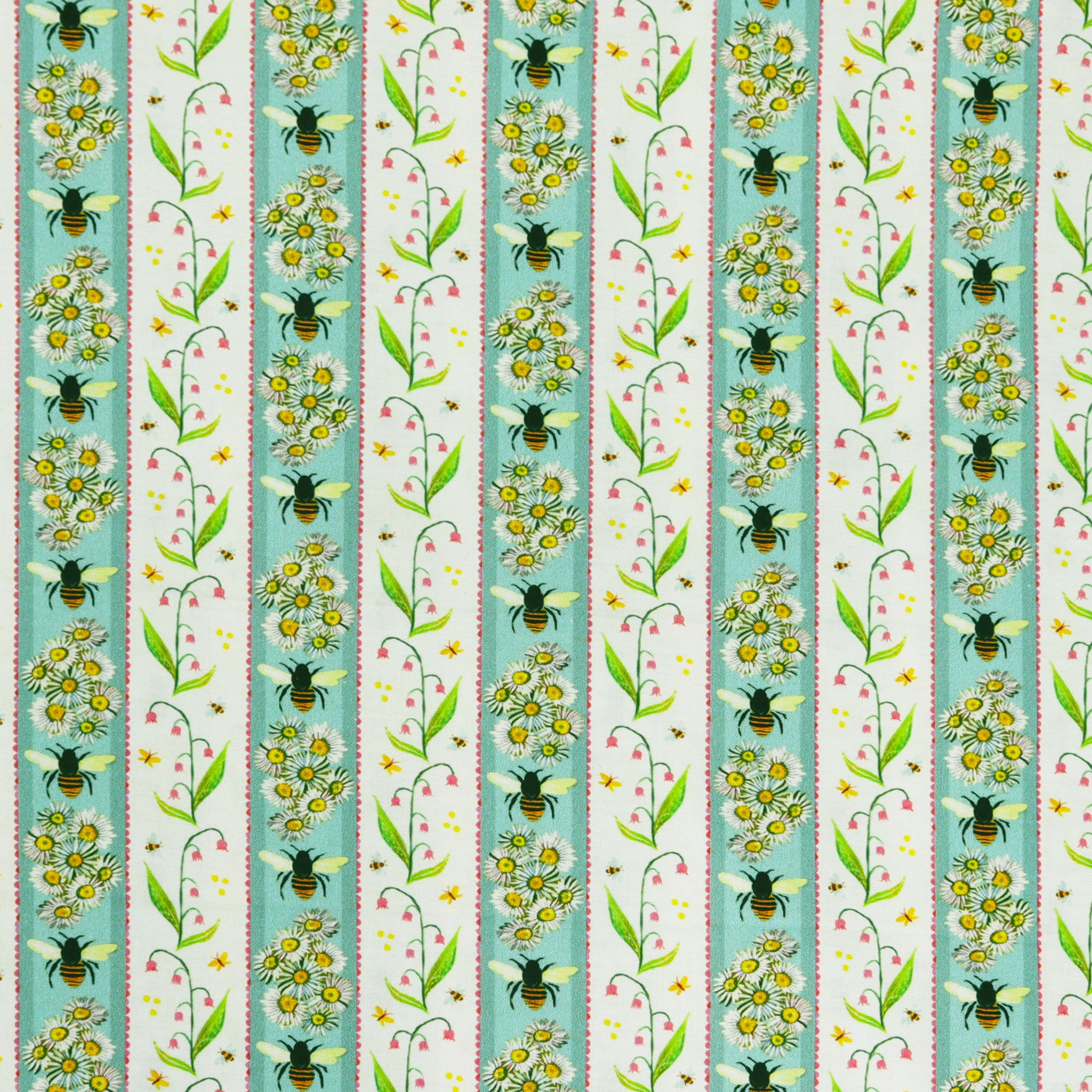 A Wildflower Heart Fabric Collection - Honeyland Stripe Light Prairie Sky