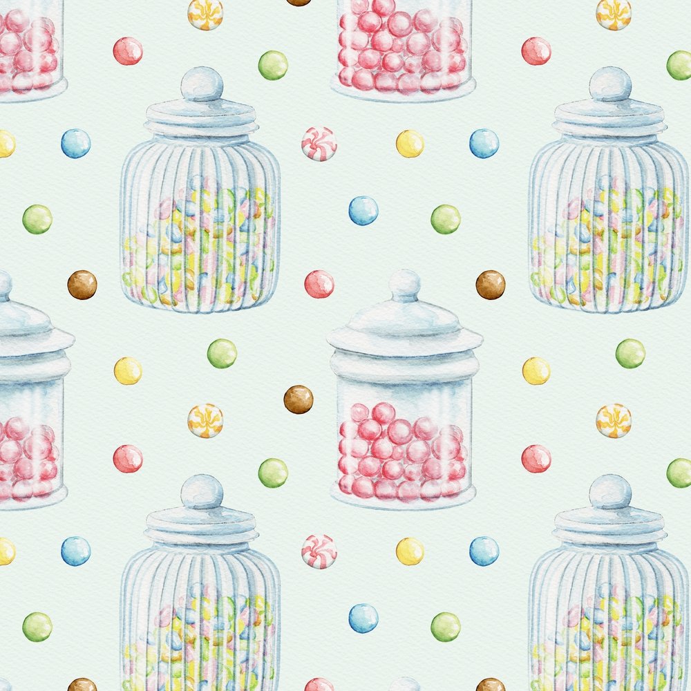 Candy Jars Fabric - Mint