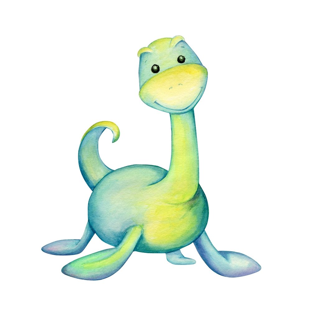 Cartoon Apatosaurus Fabric Panel