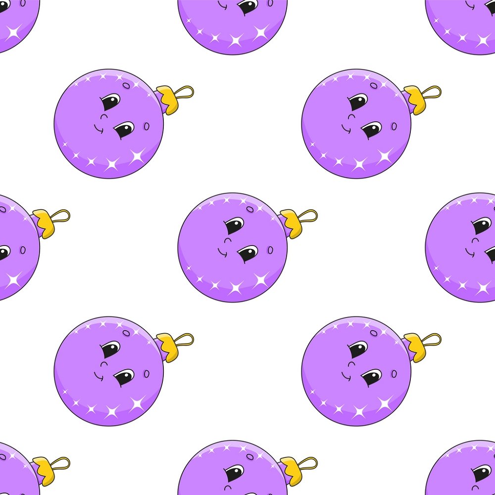 Cartoon Christmas Bulbs Fabric