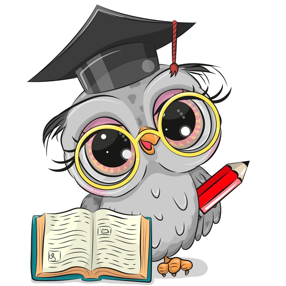 Cartoon Graduation Owl Fabric Panel