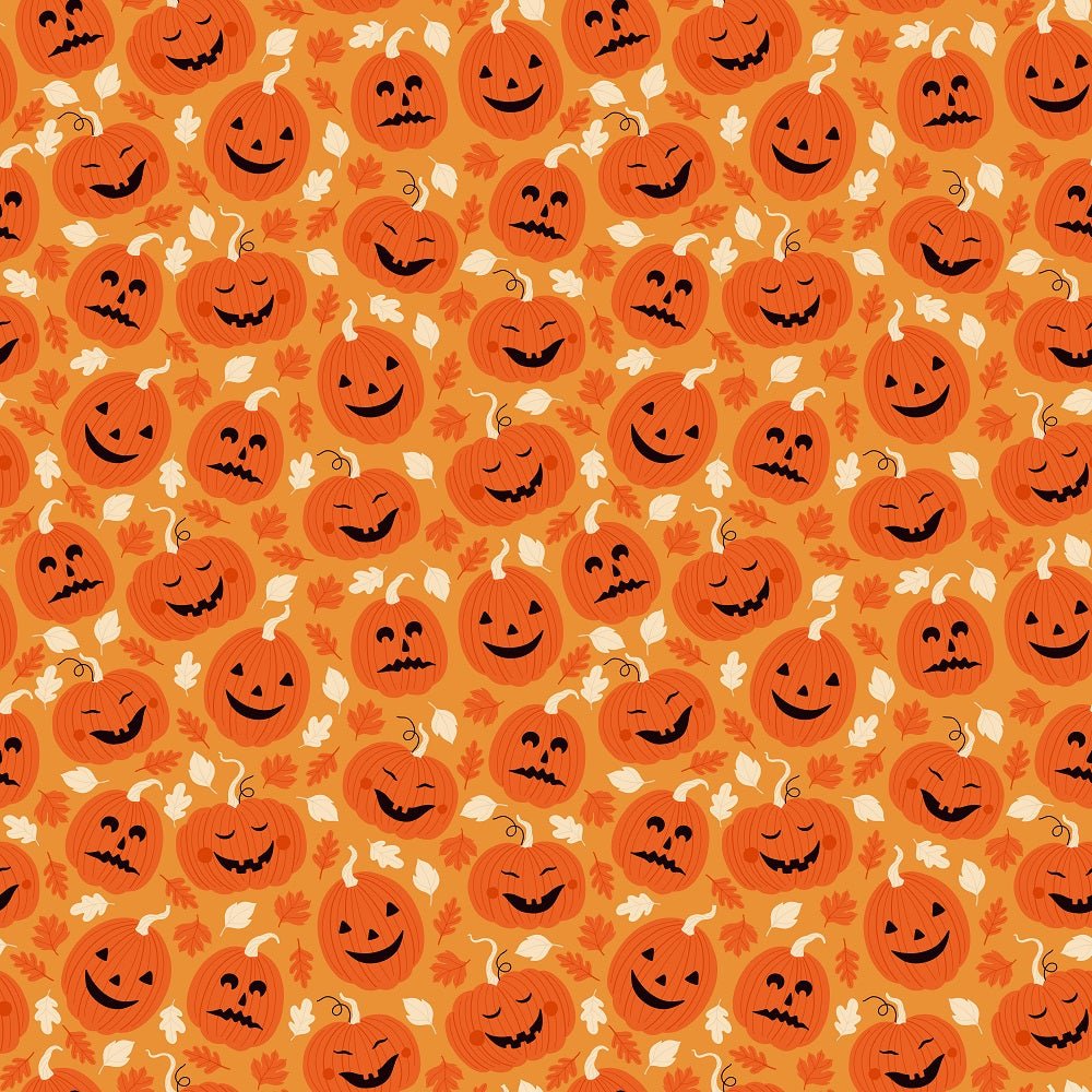 Cartoon Halloween Jack-O-Lanterns Fabric