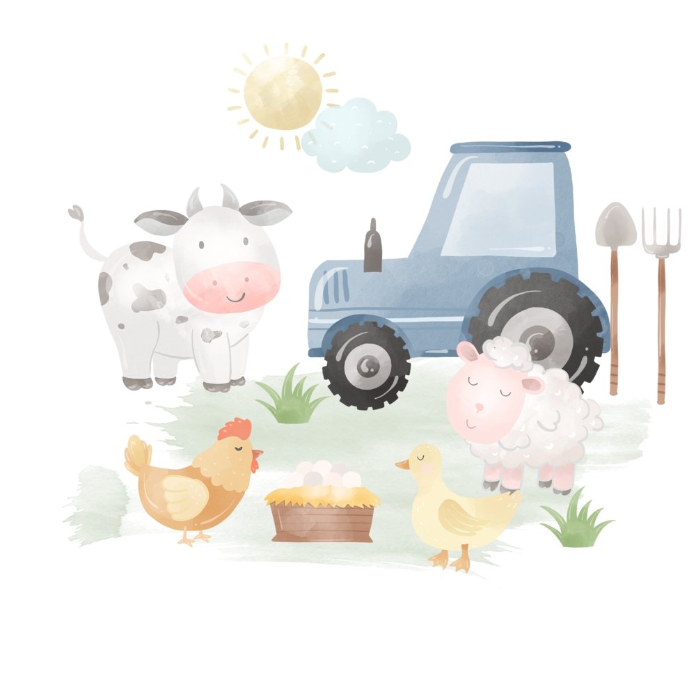 The Cutest Little Farm Scene #3 Fabric Panel