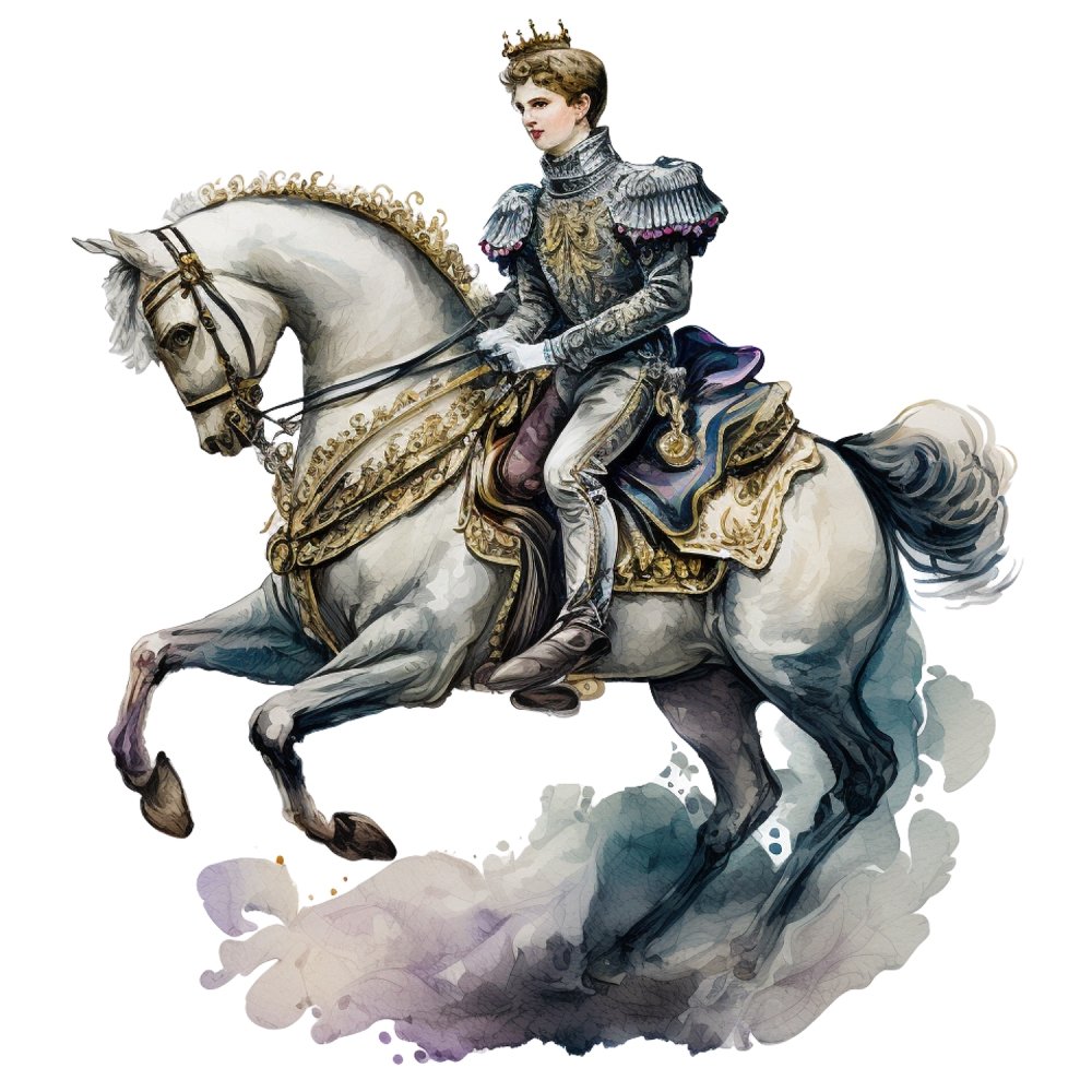The Prince on Horseback #1 Fabric Panel