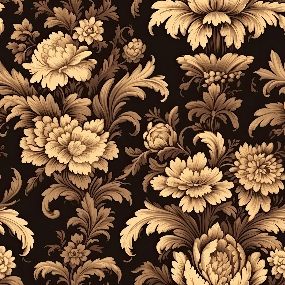 Vintage Beige Damask Pattern #4 Fabric