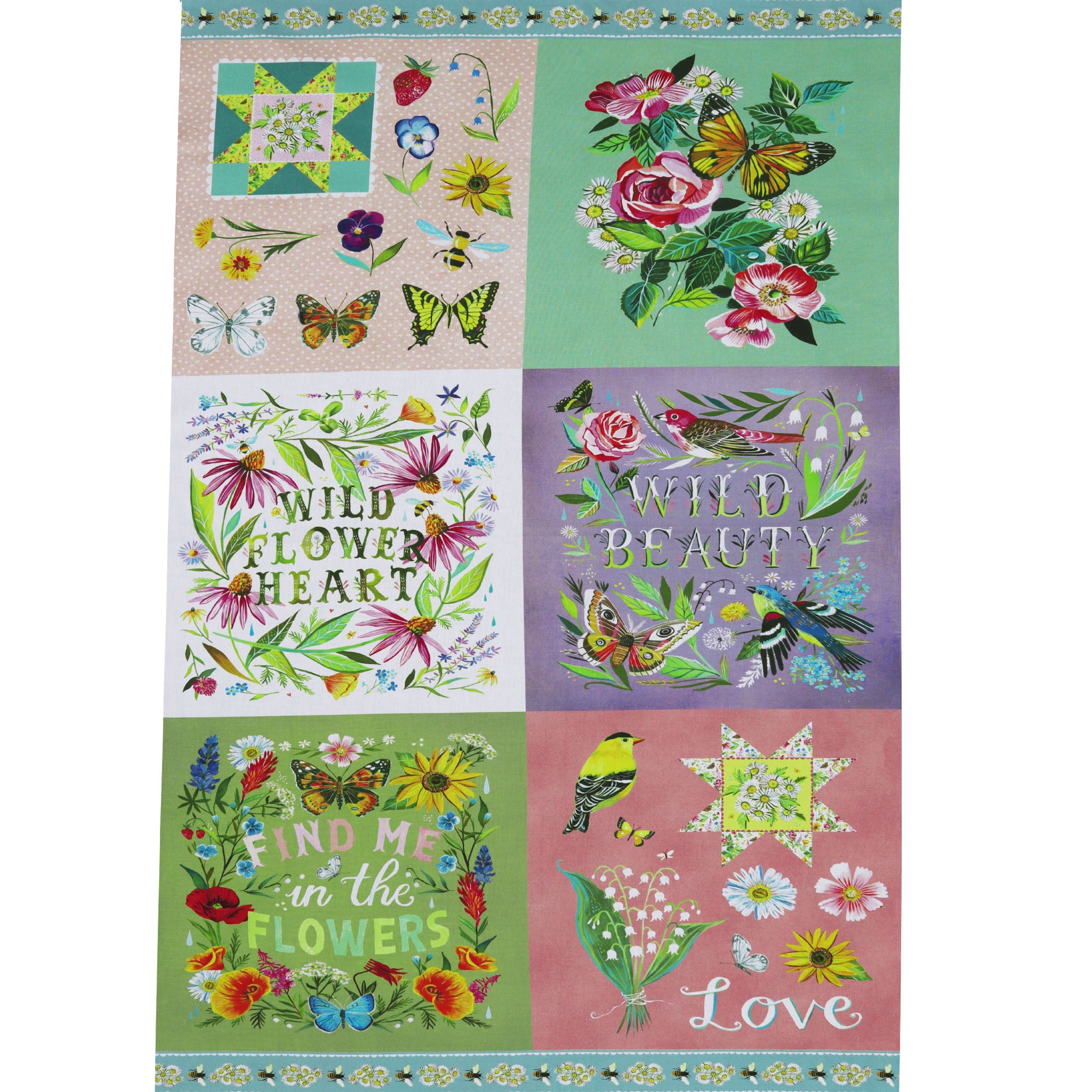 A Wildflower Heart Fabric Collection - Wildflower Heart Panel