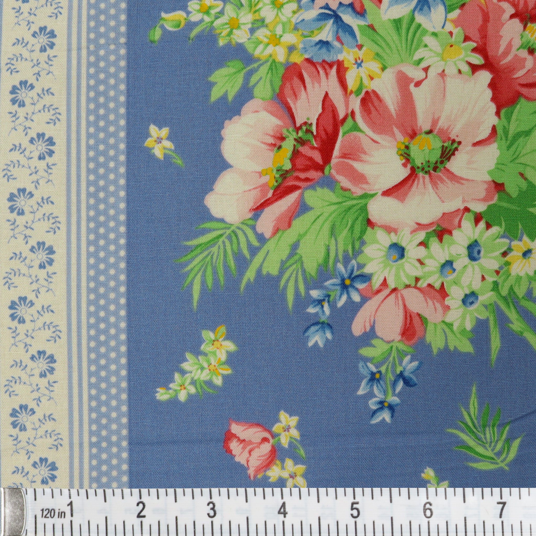 April's Garden Fabric Collection - Charming Stripe Blue