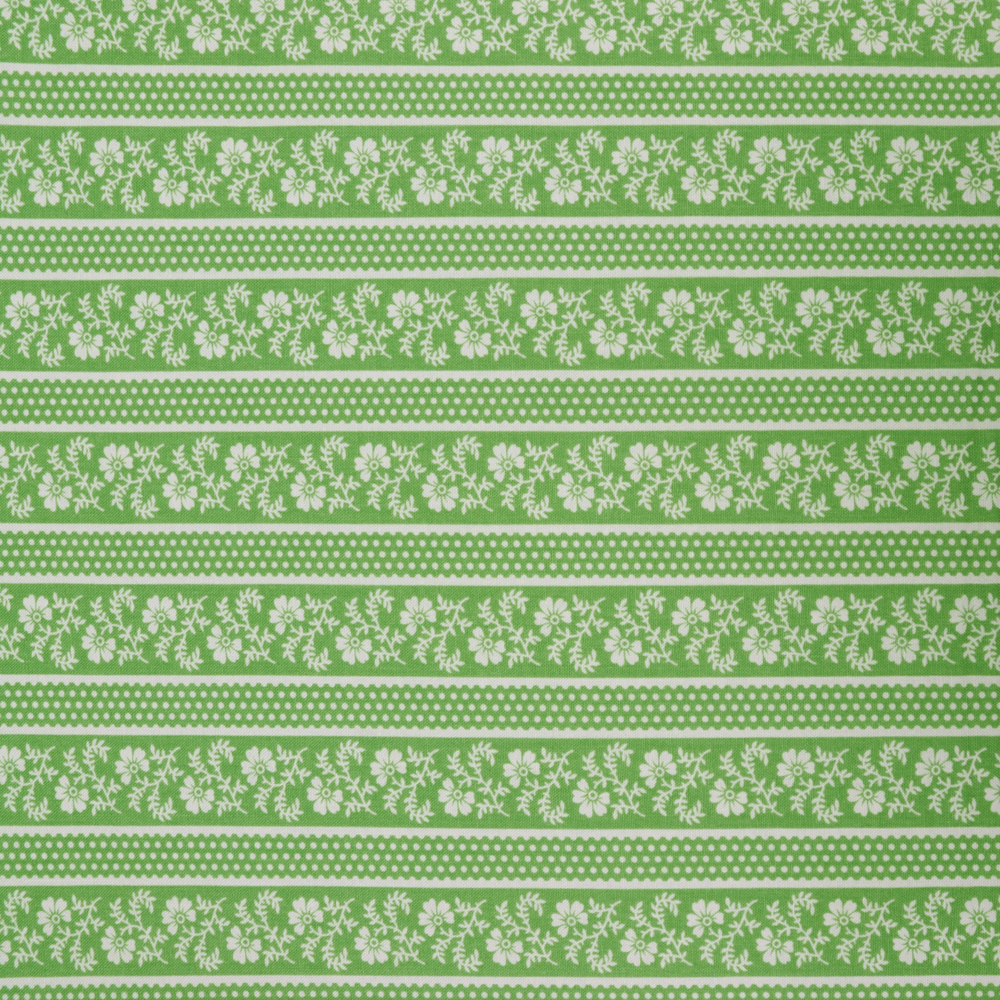 April's Garden Fabric Collection - Flower Pot Stripe Medium Green