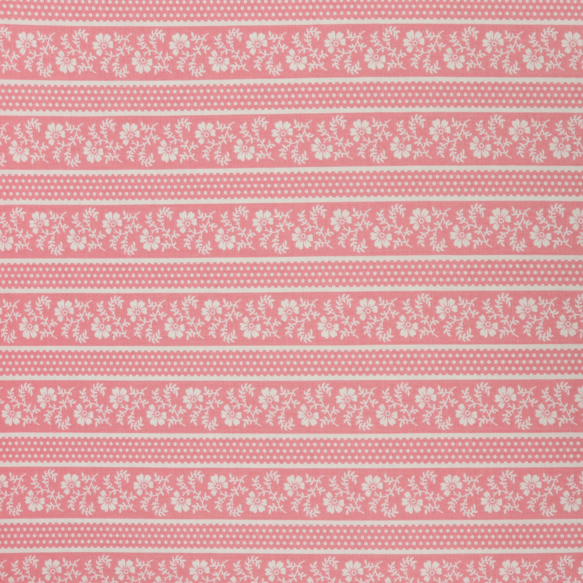 April's Garden Fabric Collection - Flower Pot Stripe Medium Pink