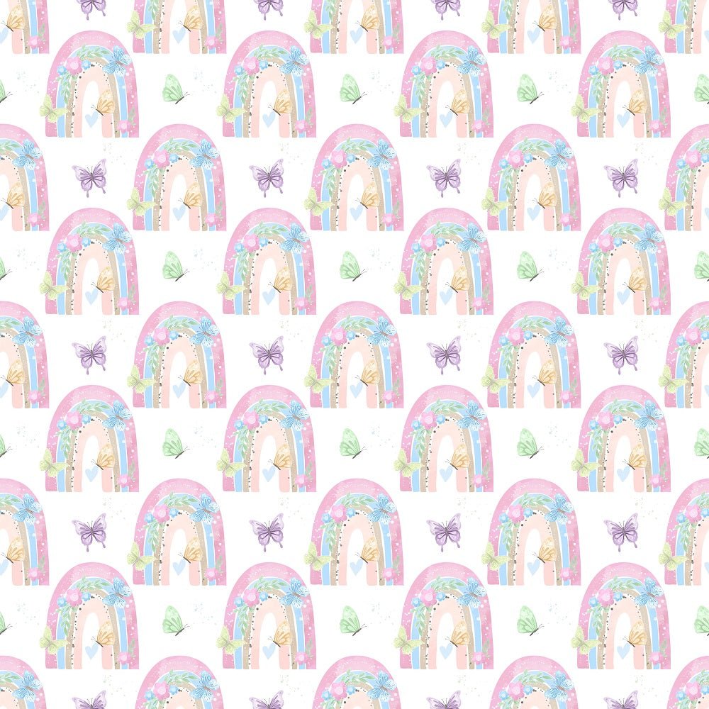 Butterflies & Rainbows Pattern 3 Fabric