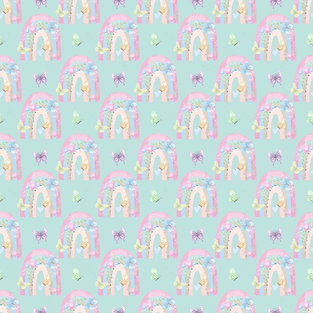 Butterflies & Rainbows Pattern 4 Fabric