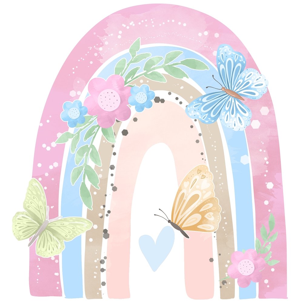 Butterflies & Rainbows Scene #4 Fabric Panel