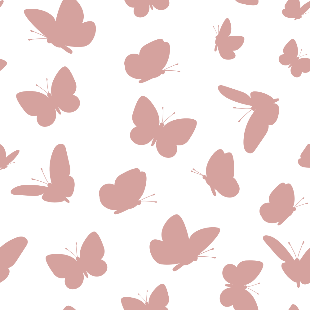 Butterflies Silhouette Fabric - Rose Gold