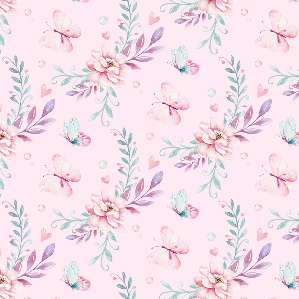 Butterfly Garden Fabric - Pink