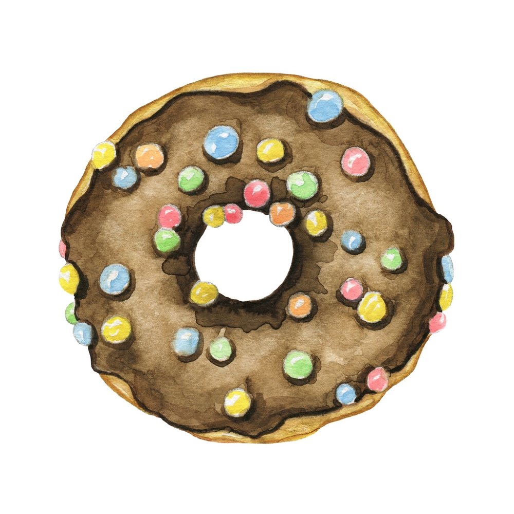 Candied Doughnut Fabric Panel - Brown