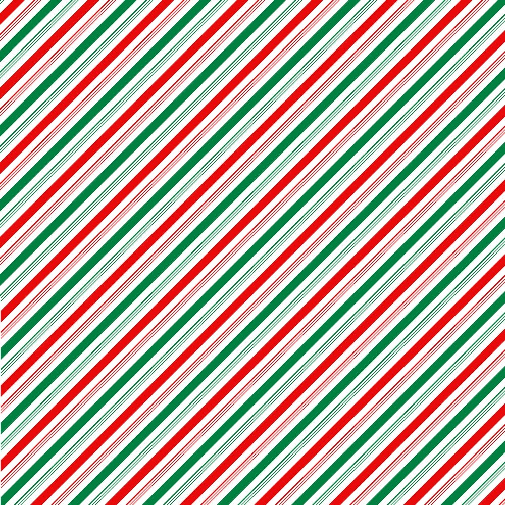 Candy Cane Striped Fabric - Red/Green