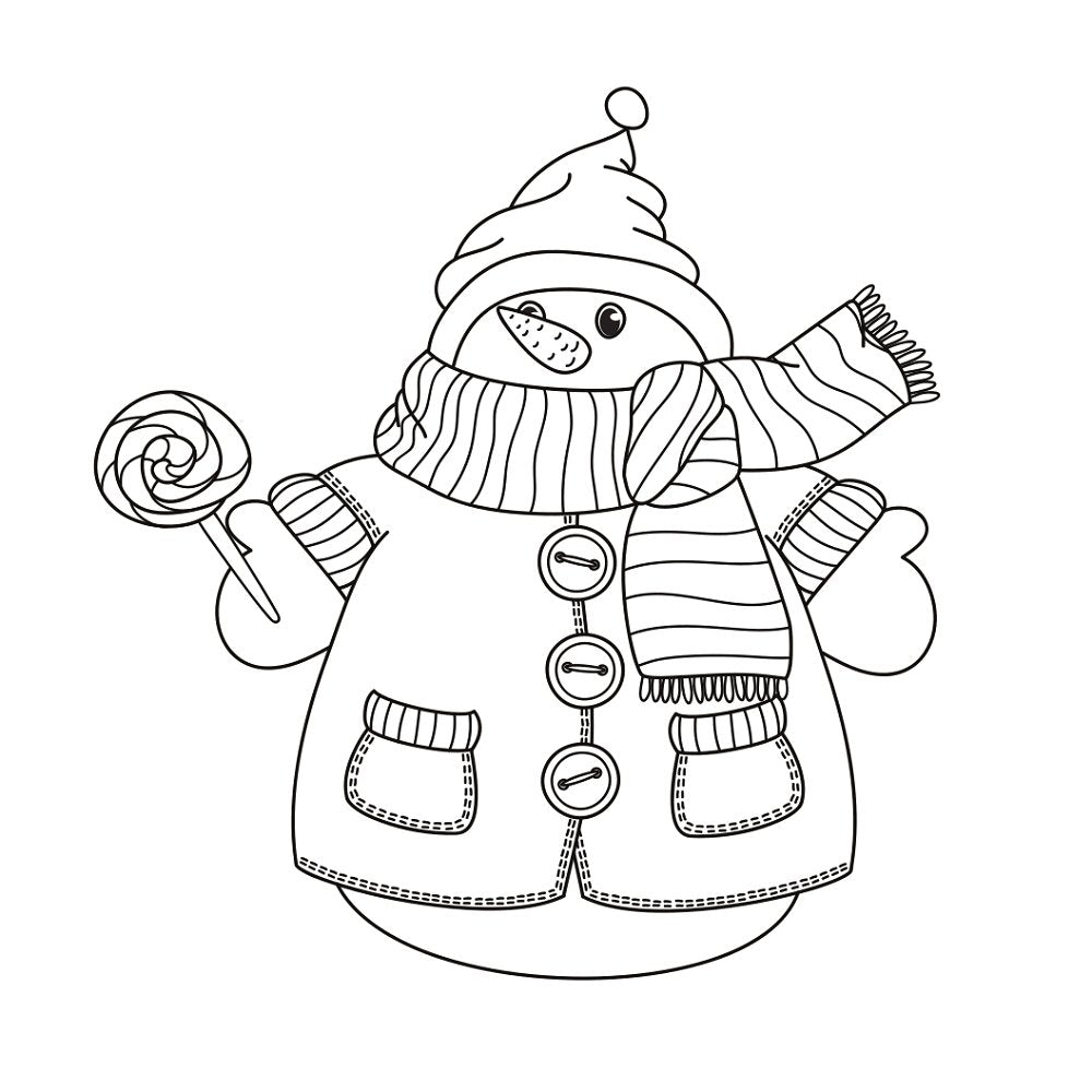 Bundled Up Snowman Fabric Panel