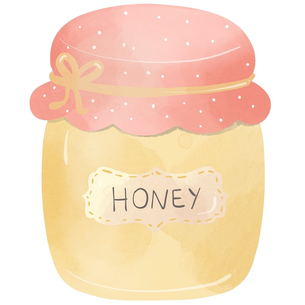 Bumble Bee Bear Honey Jar Fabric Panel