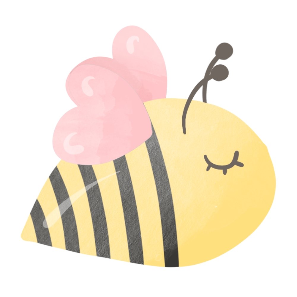 Bumble Bee Bear Pink Bee Fabric Panel