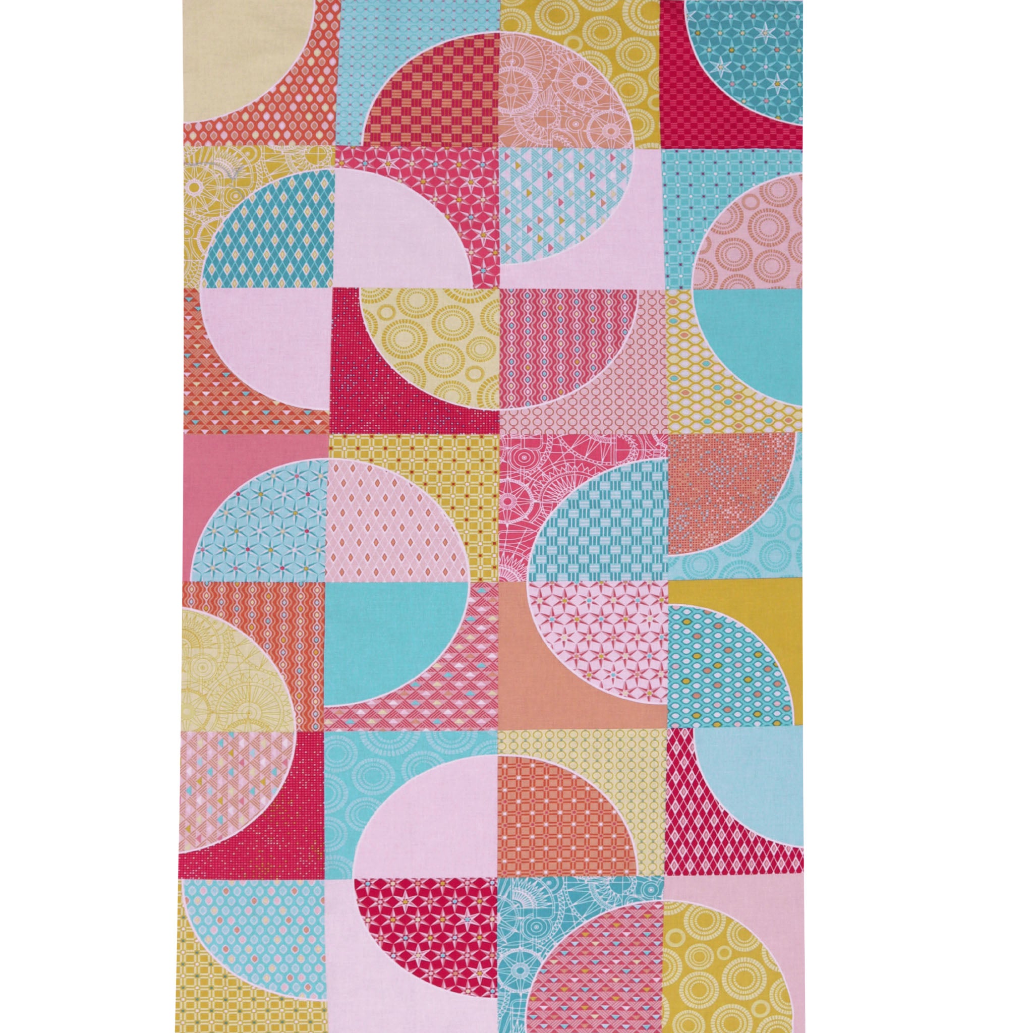 Cityscape Day Fabric Collection - Endless Drunkard's Path Day Panel