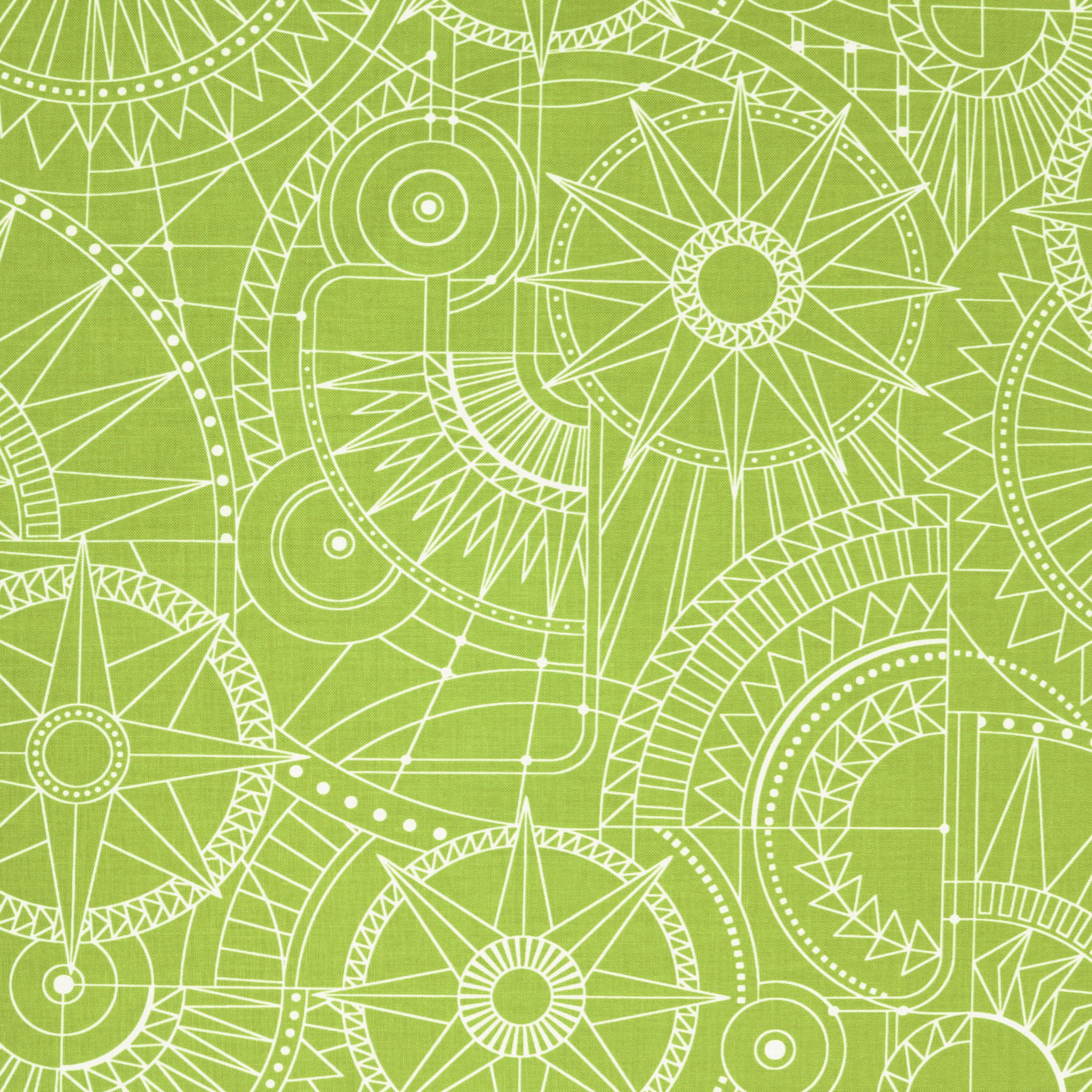 Cityscape Night Fabric Collection - Blueprint Green