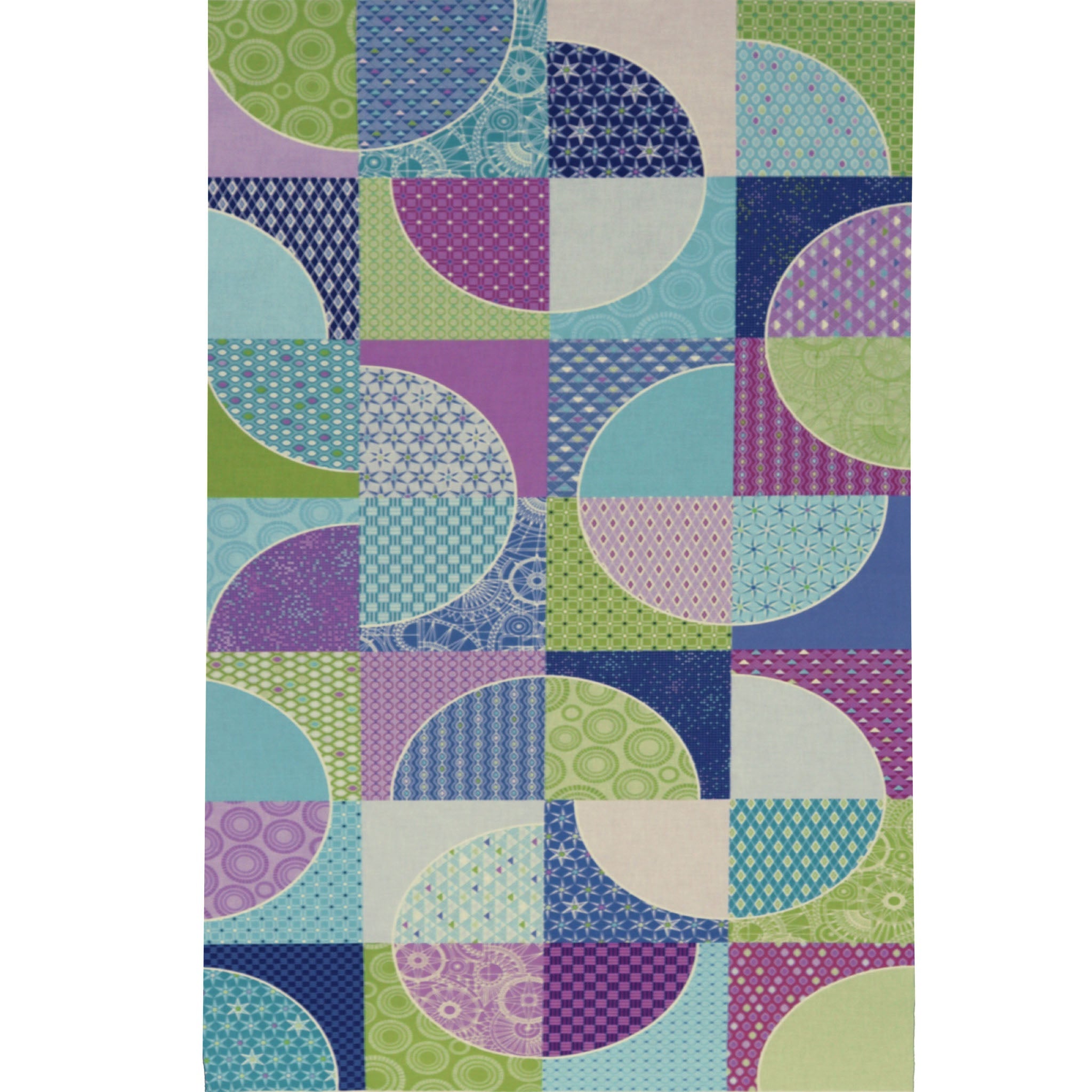 Cityscape Night Fabric Collection - Endless Drunkard's Path Night