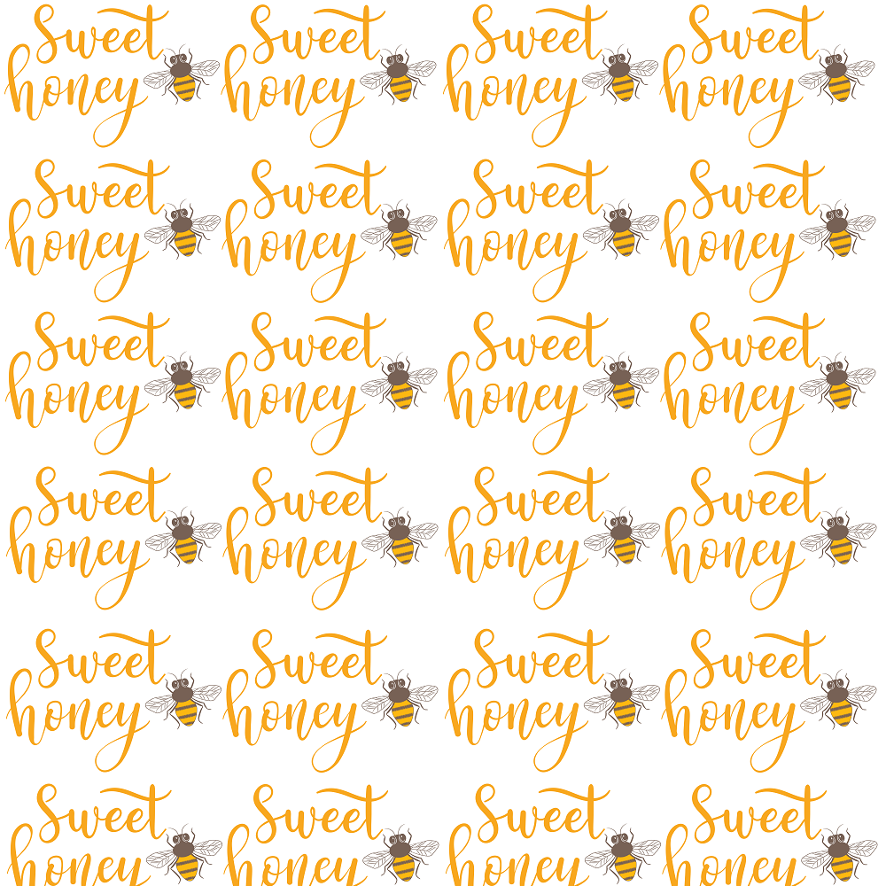 Sunflowers and Bees Words Fabric