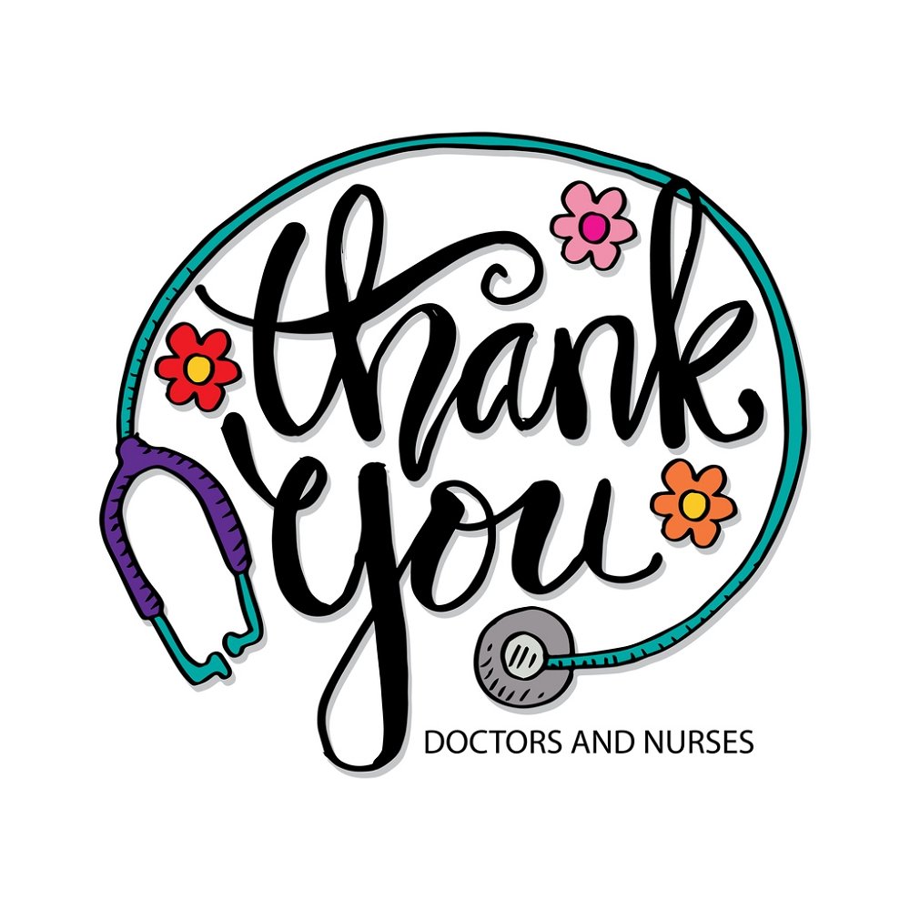 Thankful For Doctors & Nurses Fabric Panel - Multi