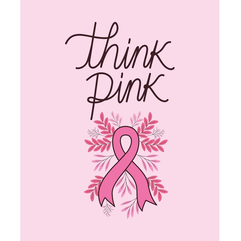Think Pink Breast Cancer Fabric Panel