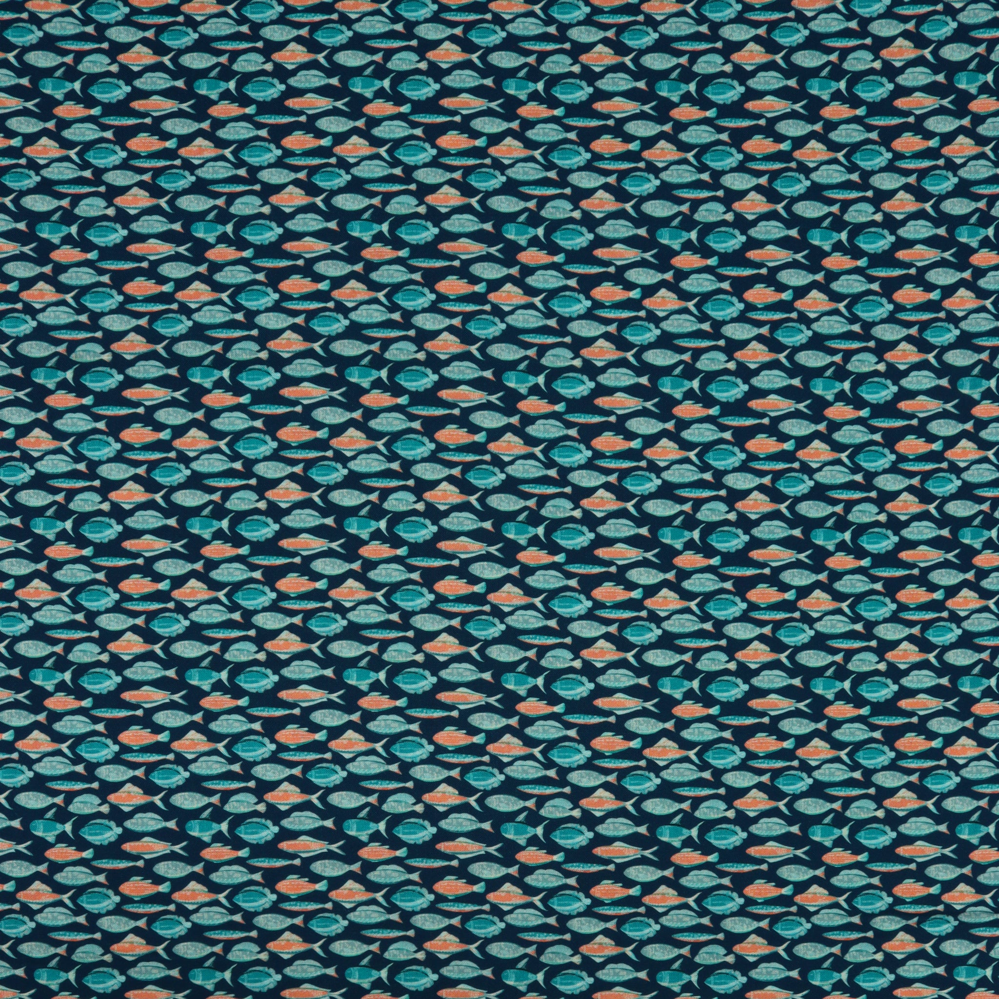 Under The Sea Fabric Collection - Fish Swim Navy
