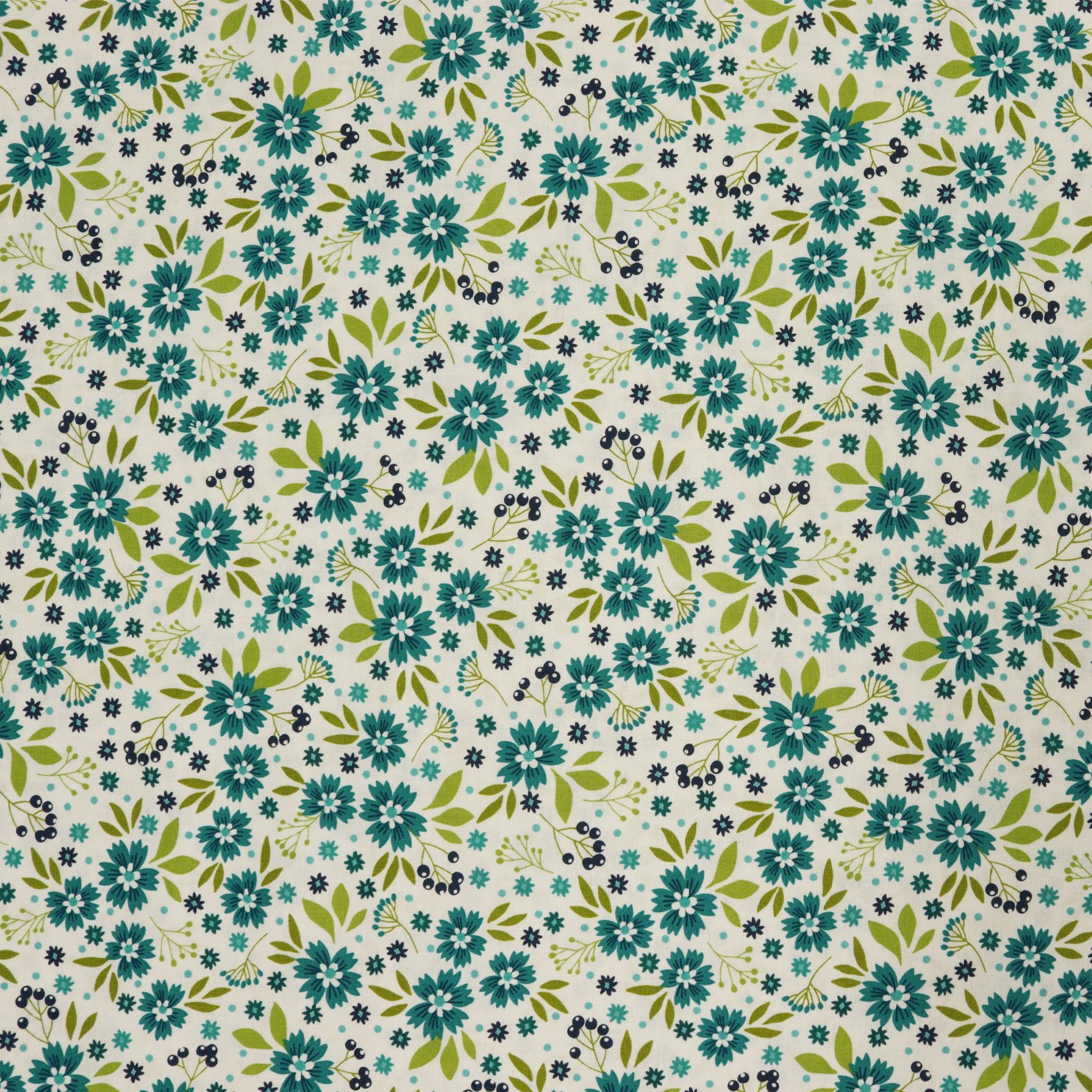 Among the Wildflowers II Fabric Collection - Poppies Aqua