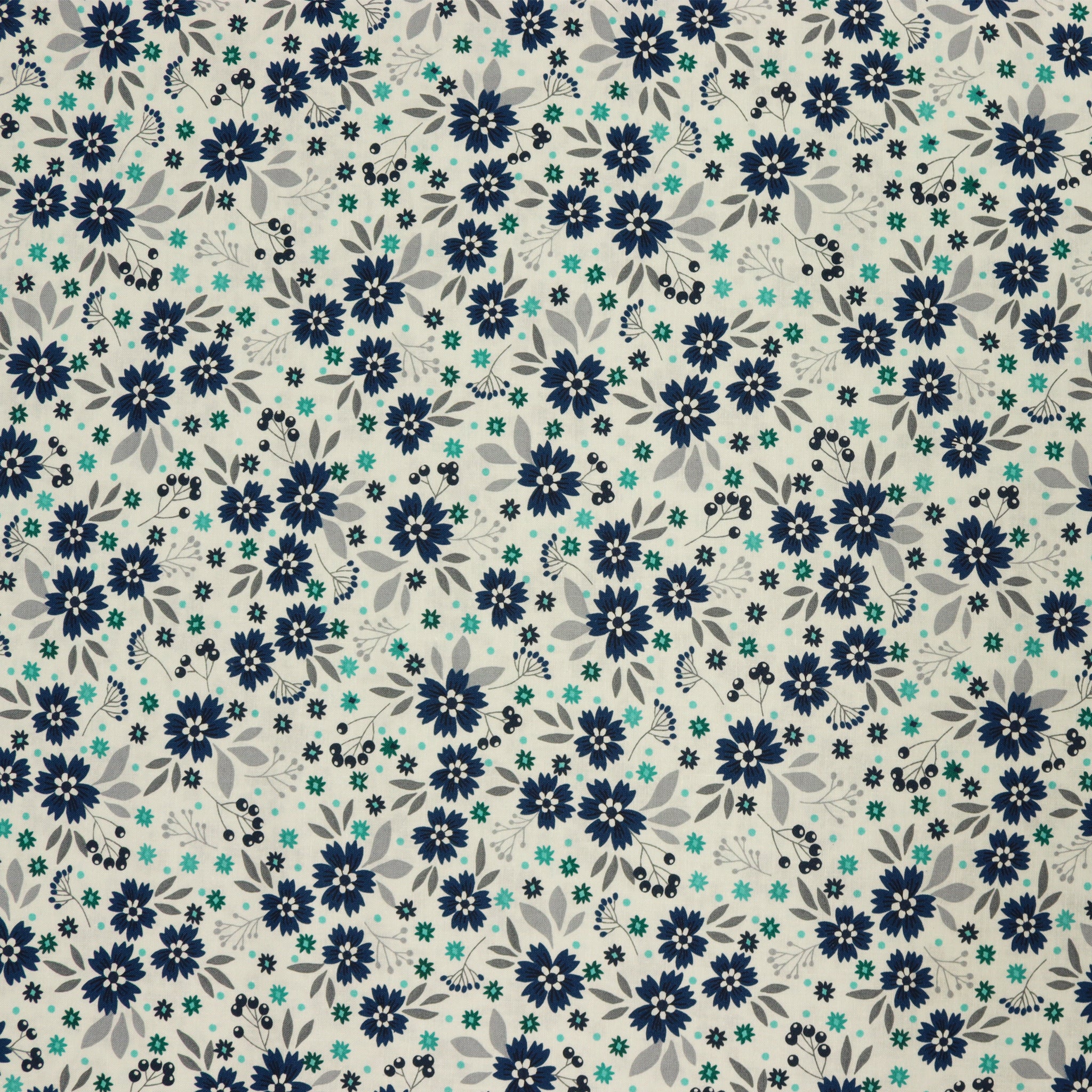 Among the Wildflowers II Fabric Collection - Poppies Indigo