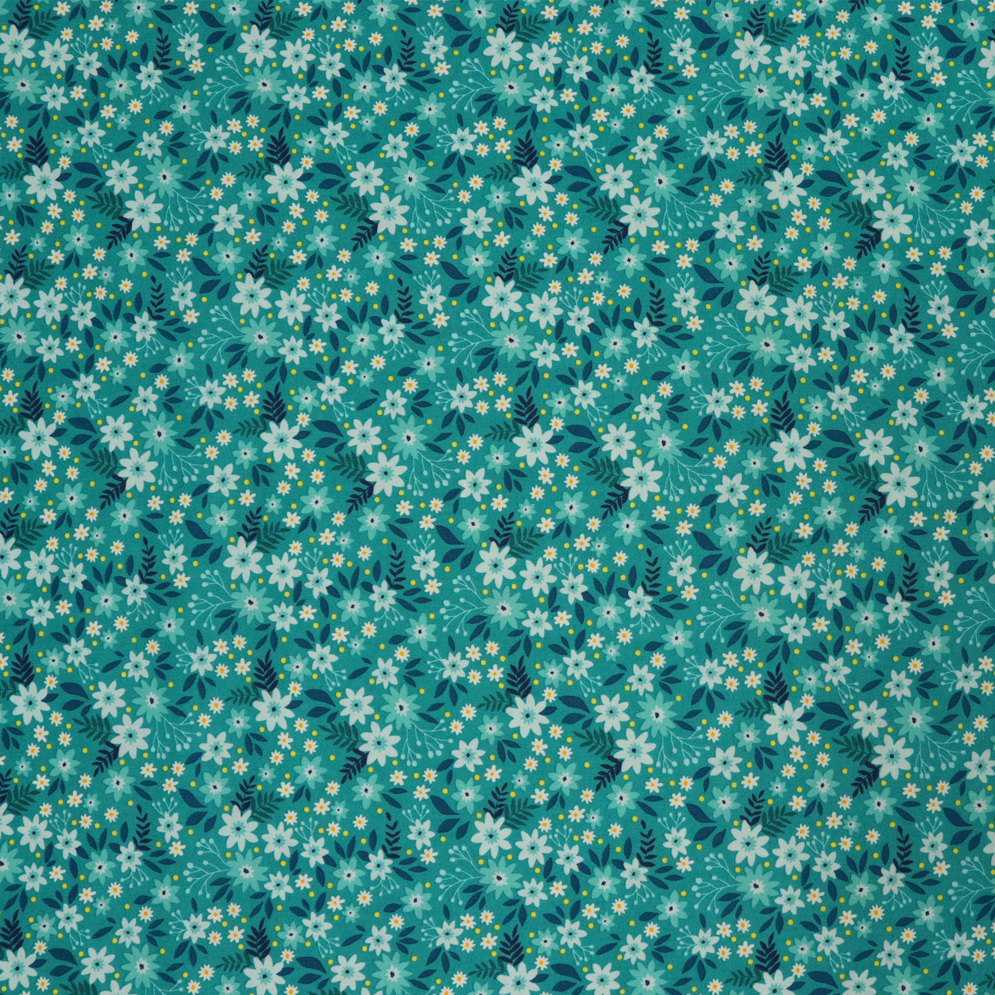 Among the Wildflowers II Fabric Collection - Primrose Teal