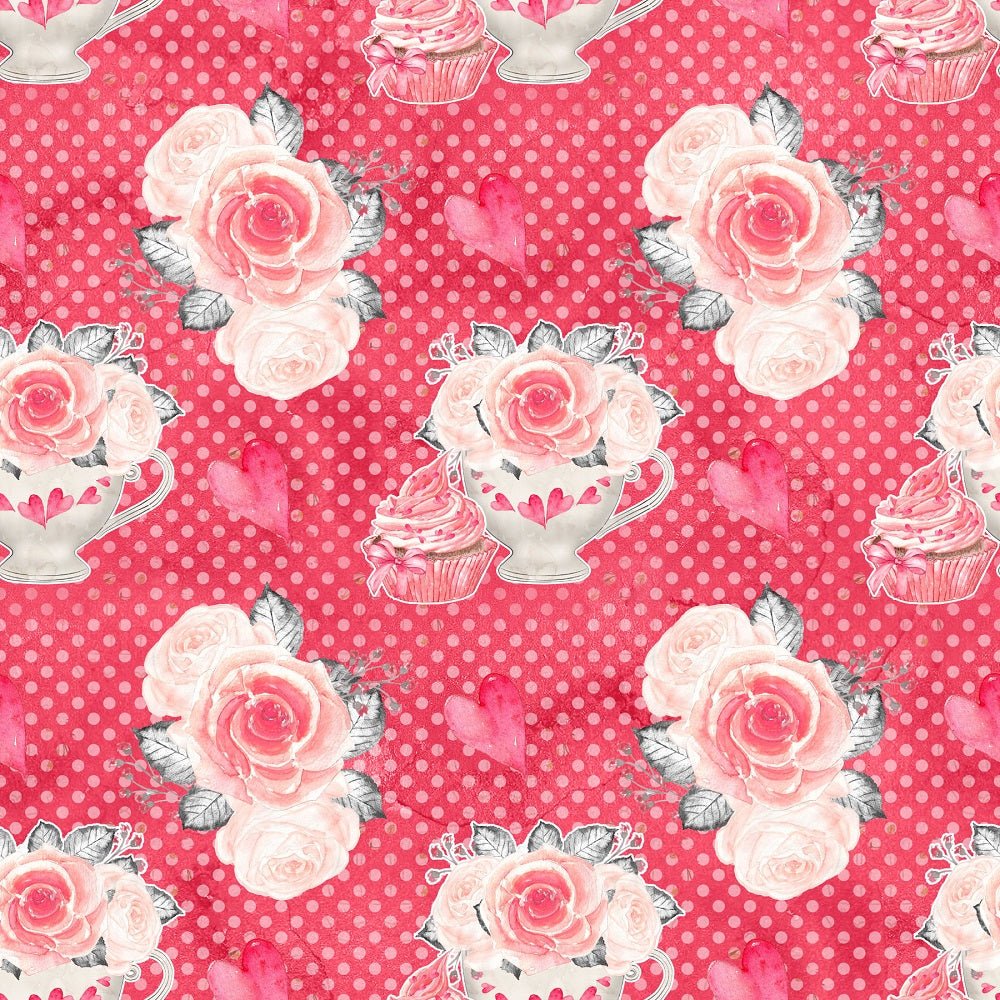 Sweet Valentine Allover Fabric - Red