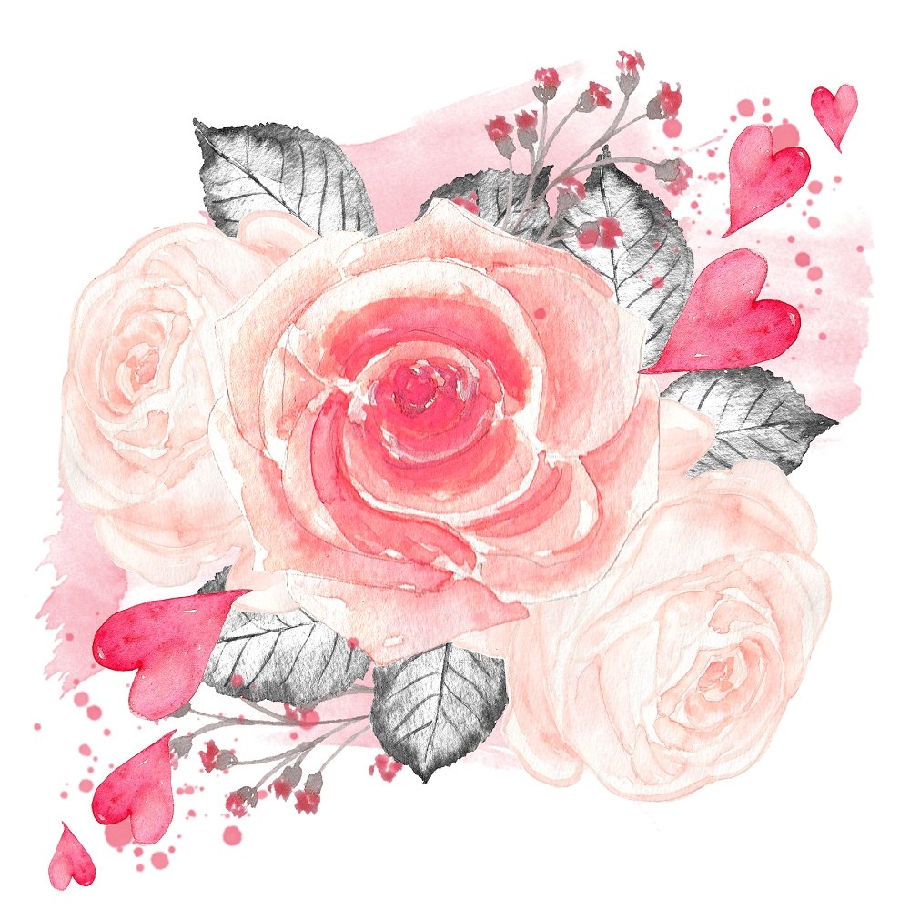 Sweet Valentine Arrangement #2 Fabric Panel