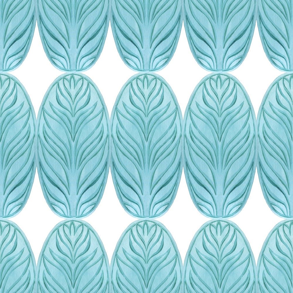 Tropical Love Feather Fabric - White