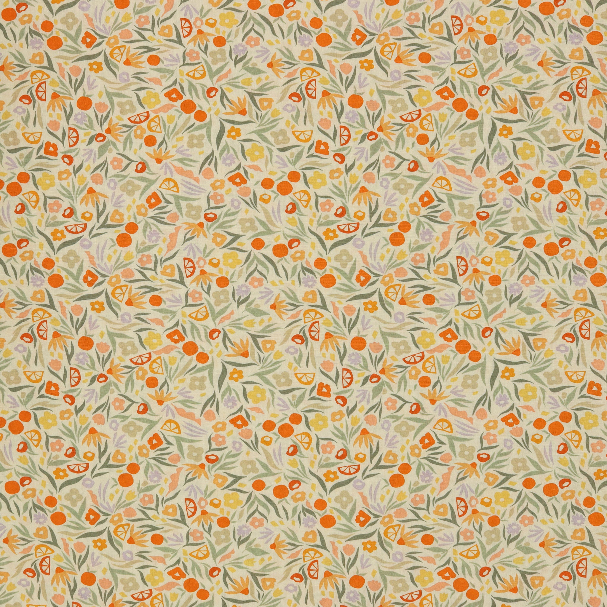 Tangerine Fabric Collection -  Floral Zest