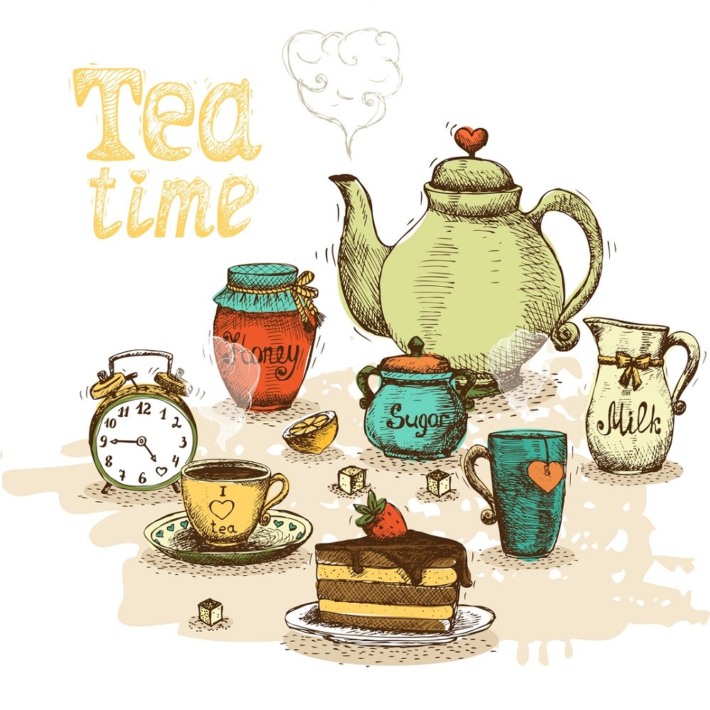 Tea Time Fabric Panel - Multi