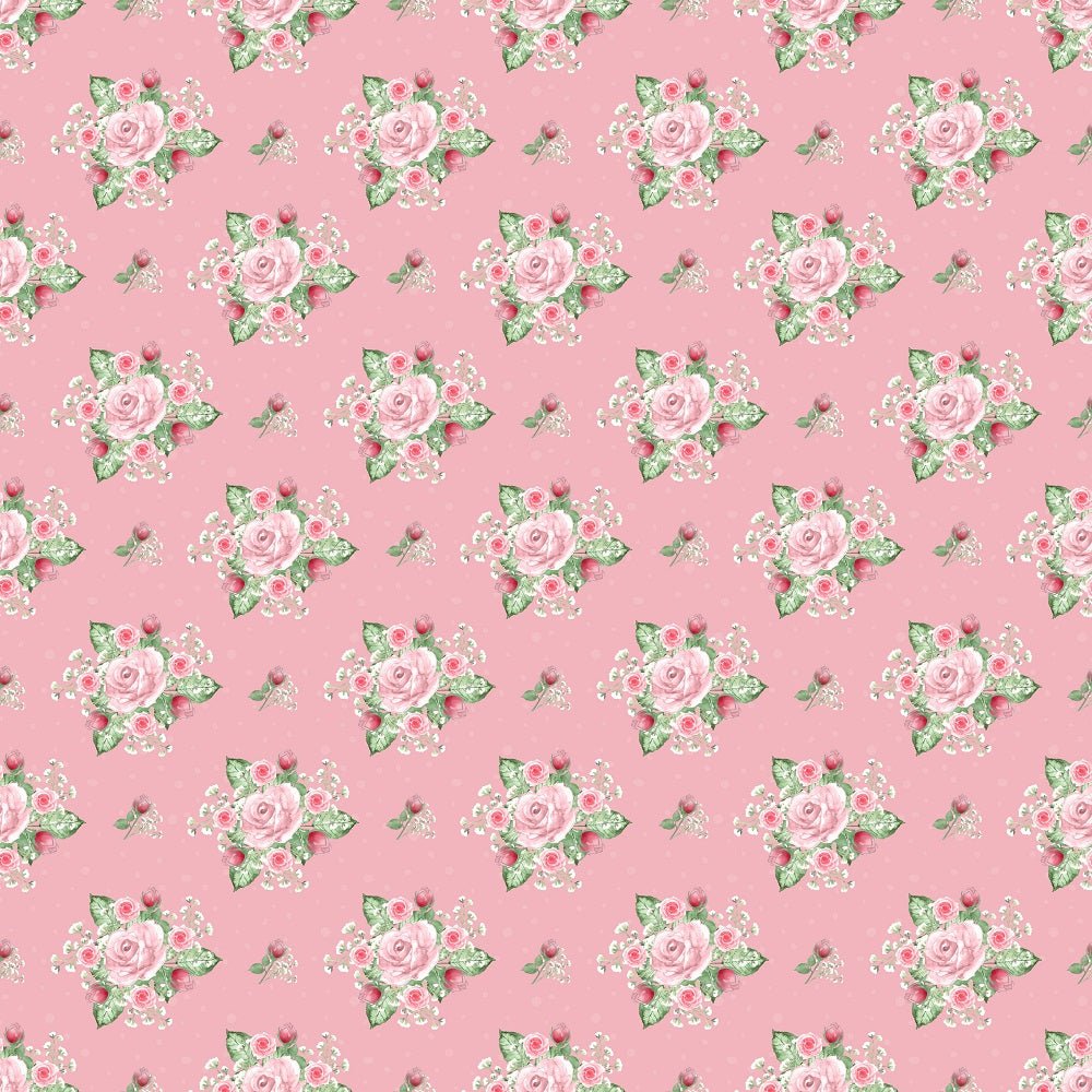 Tea Time Floral Bouquets Fabric - Pink