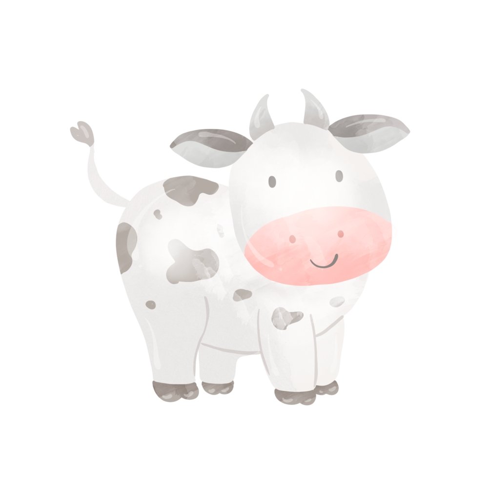 The Cutest Little Farm Cow Fabric Panel