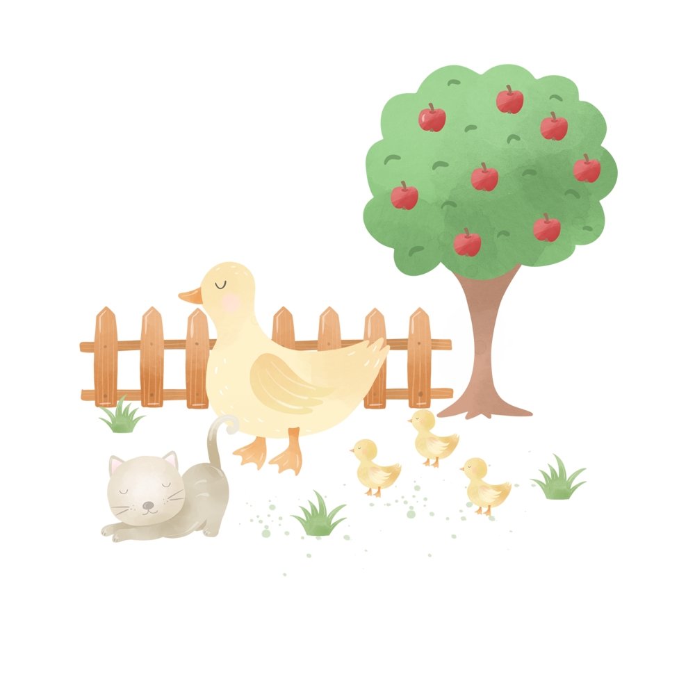 The Cutest Little Farm Scene #2 Fabric Panel