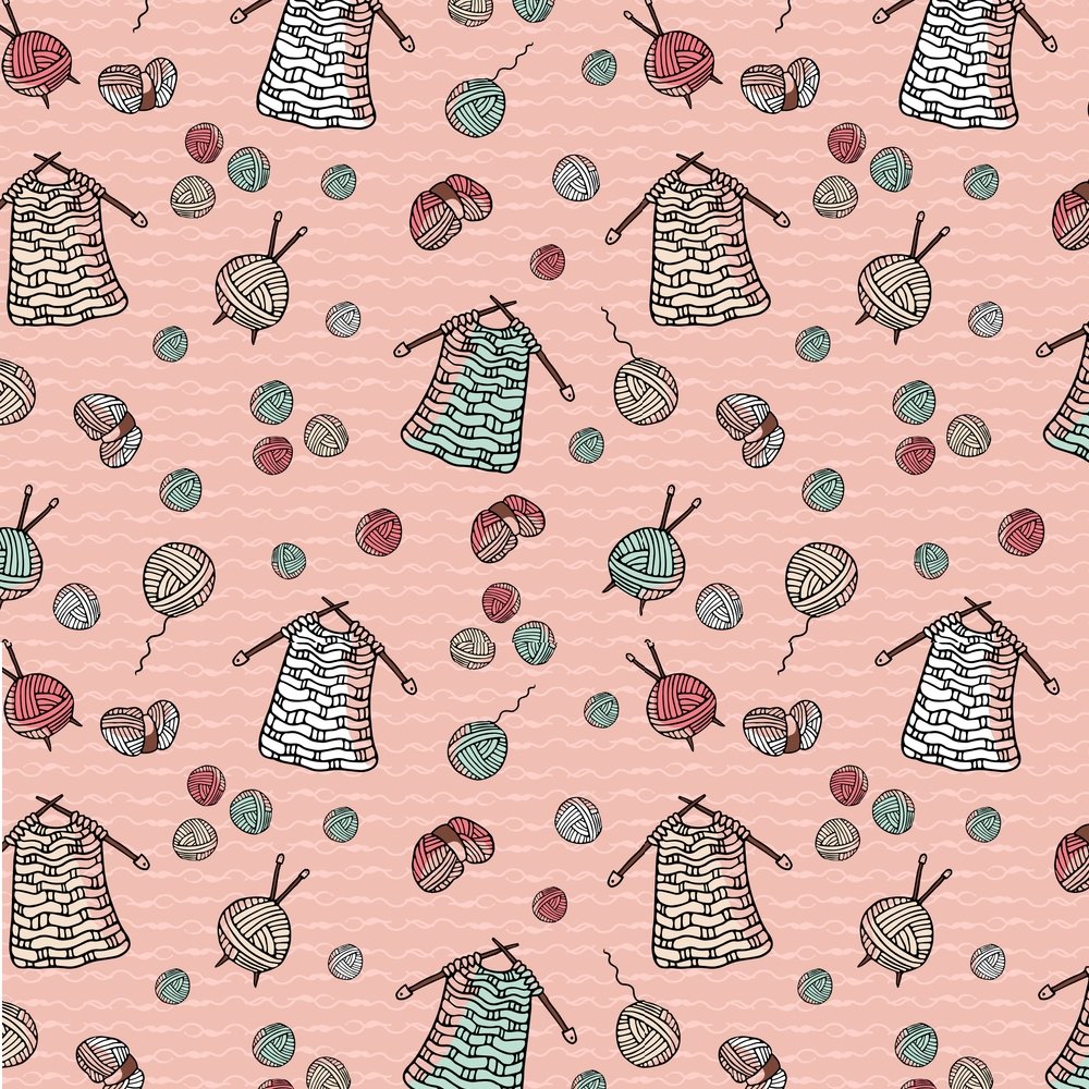 Trendy Pastel Knitting Crafts Fabric - Pink
